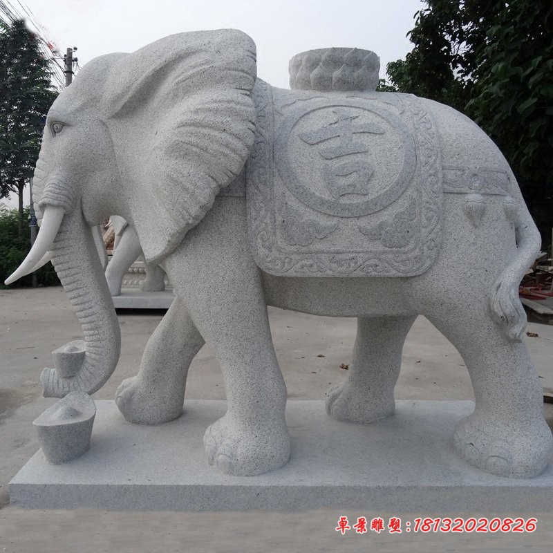 花岗岩吉祥如意大象门口大象石雕