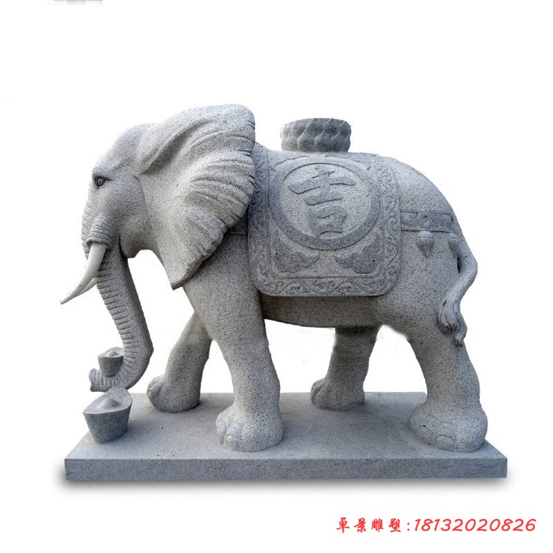 花岗岩吉祥如意大象门口大象石雕 