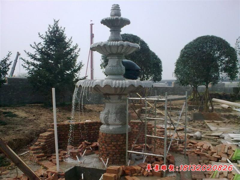 花岗岩石雕喷泉 公园三层喷泉石雕