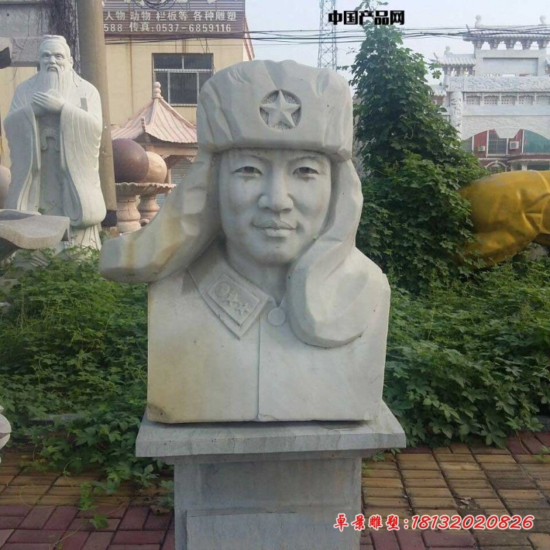 雷锋胸像石雕 校园人物石雕