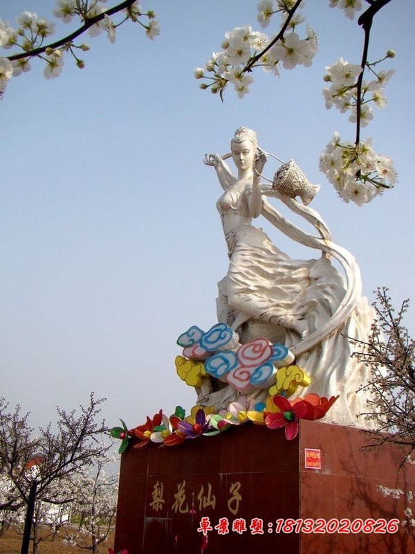 梨花仙子石雕，公园人物石雕