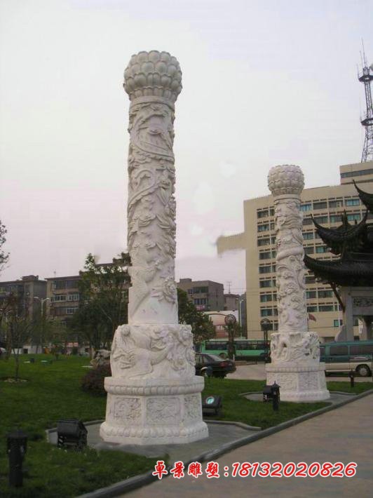 龙凤浮雕柱 广场石柱