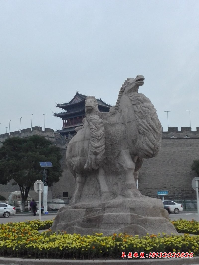 骆驼石雕，广场景观石雕