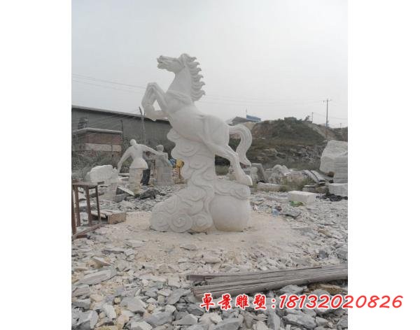 马踏祥云石雕 大理石奔马雕塑