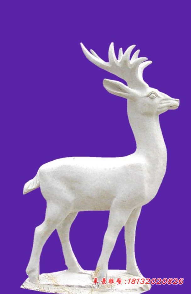 梅花鹿石雕，公园动物石雕，园林景观石雕