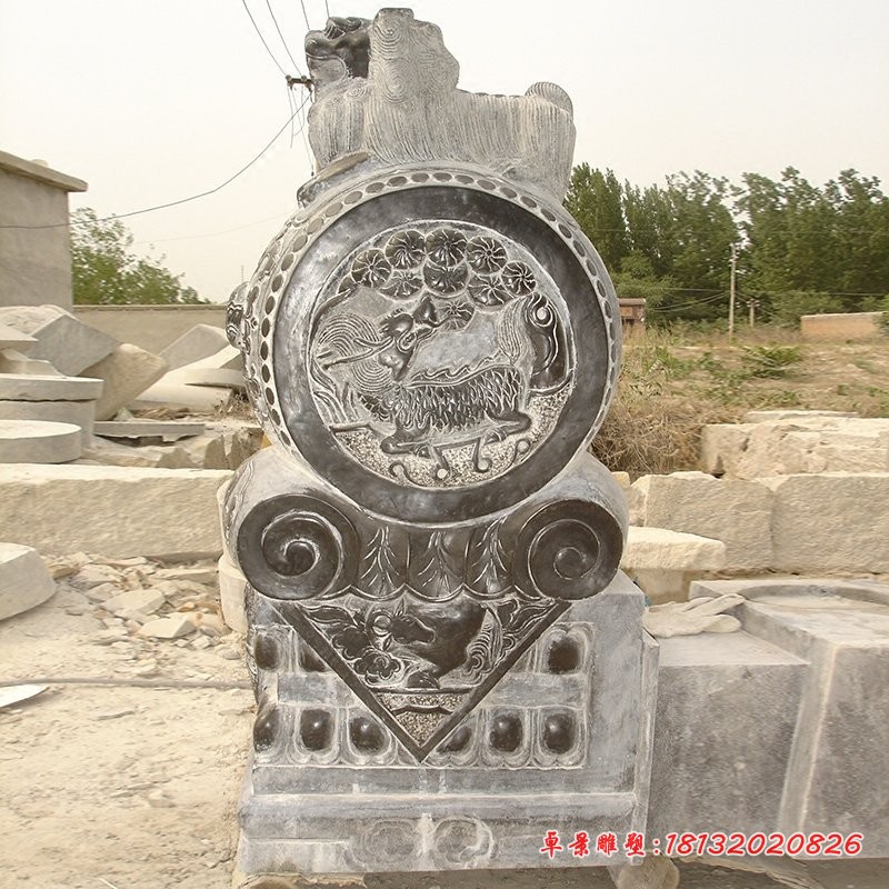 门口抱鼓石仿古门墩石雕