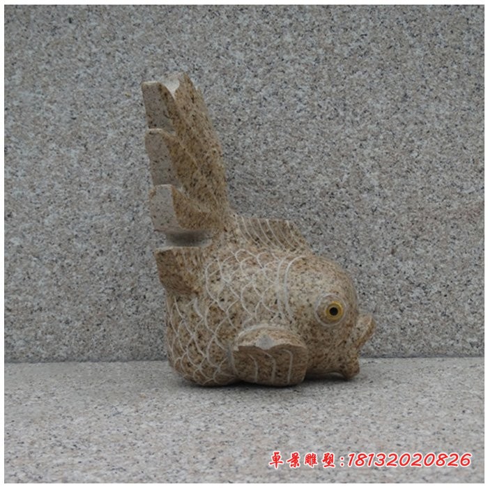 喷水的金鱼石雕，庭院水景石雕 (8)