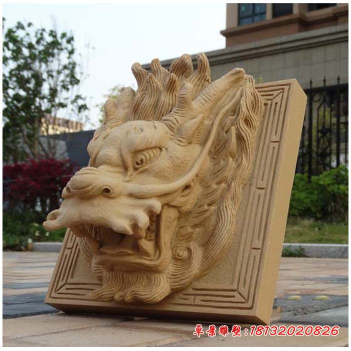 喷水龙头石雕，墙壁龙头石雕 (5)