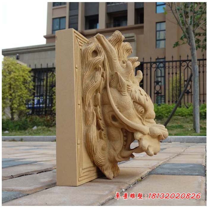 喷水龙头石雕，墙壁龙头石雕 (4)