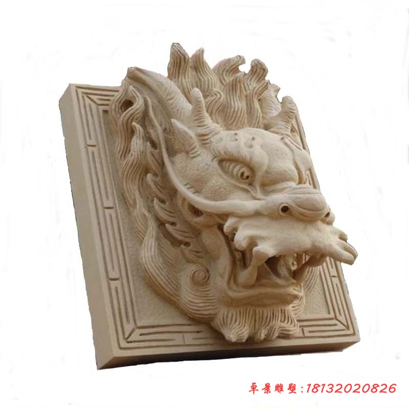 喷水龙头石雕，墙壁龙头石雕 (6)