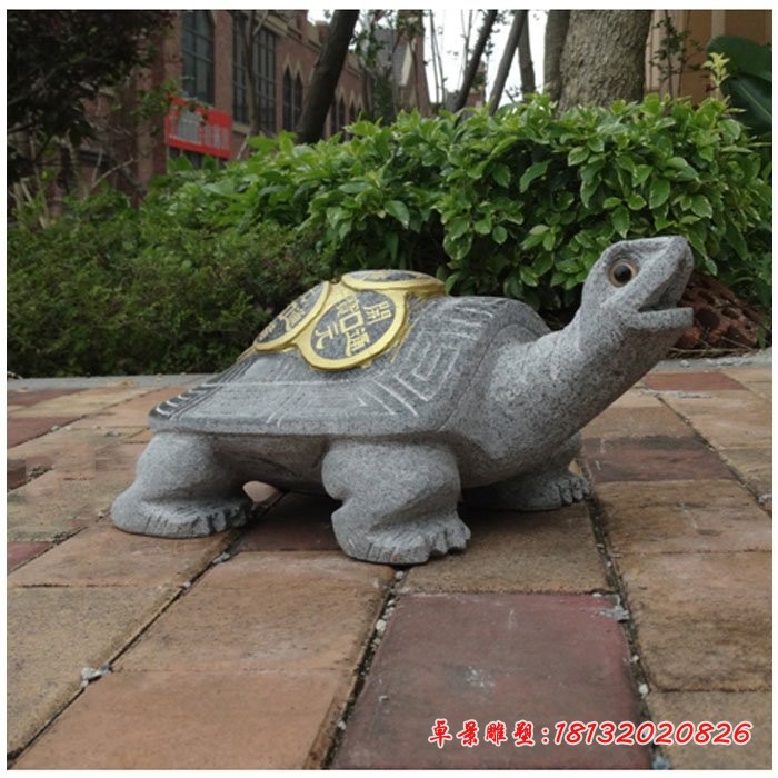 喷水招财乌龟石雕，庭院水景石雕 (5)