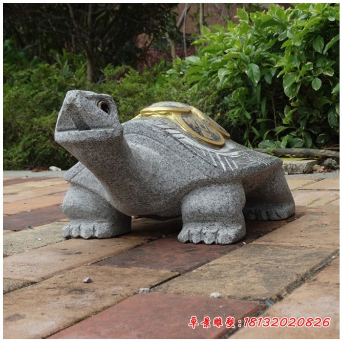 喷水招财乌龟石雕，庭院水景石雕 (4)