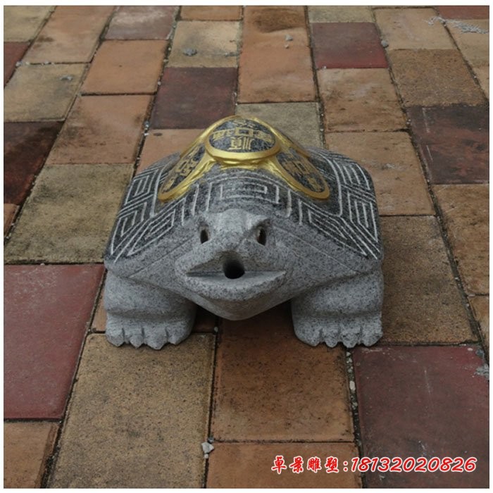 喷水招财乌龟石雕，庭院水景石雕