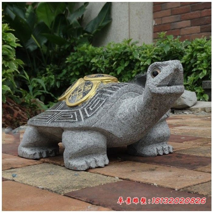 喷水招财乌龟石雕，庭院水景石雕 (9)