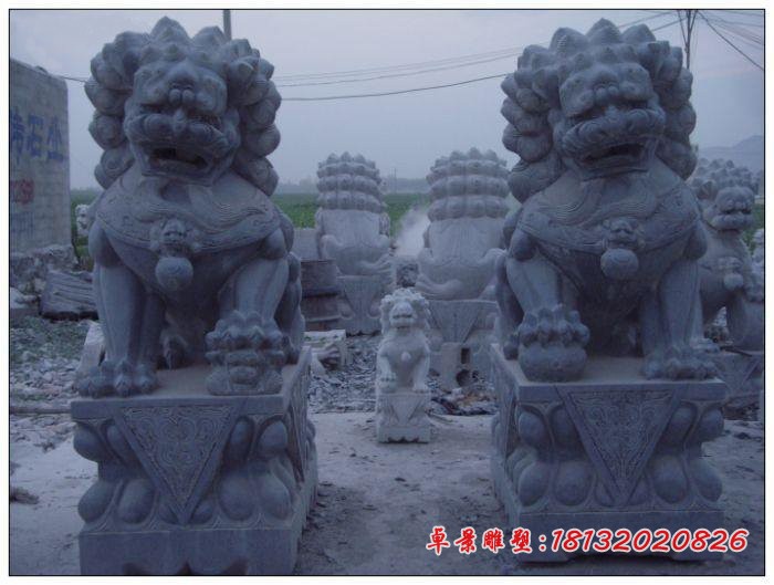 青石北京狮 门口看门石狮子