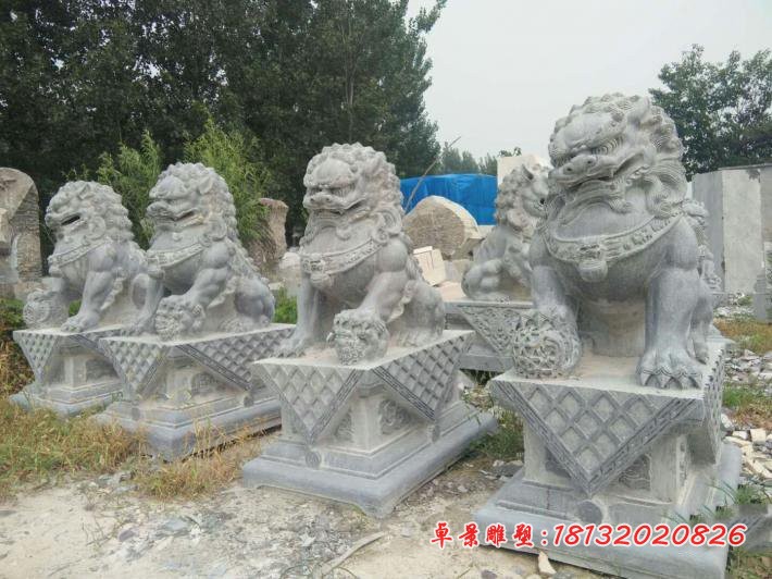 青石踩球北京狮看门石狮子