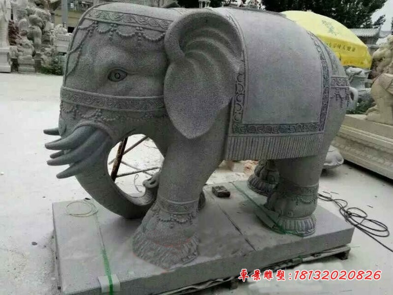 青石大象雕塑 门口石雕大象 