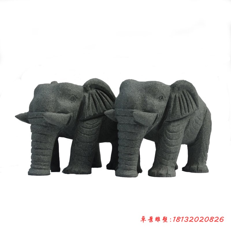 青石仿古大象石雕，公园动物石雕 