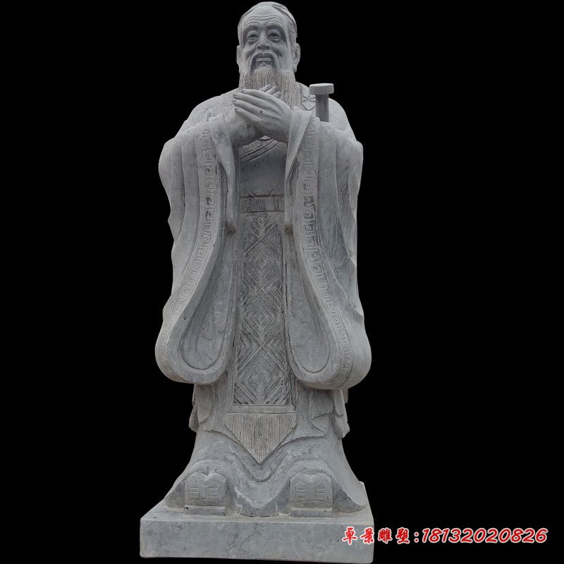 青石仿古孔子雕塑 古代名人石雕