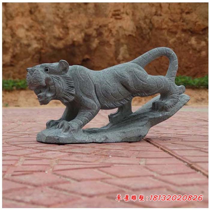 青石仿古老虎石雕，公园动物石雕 