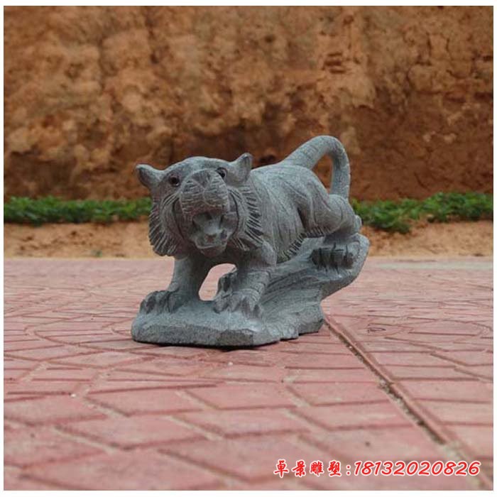 青石仿古老虎石雕，公园动物石雕 