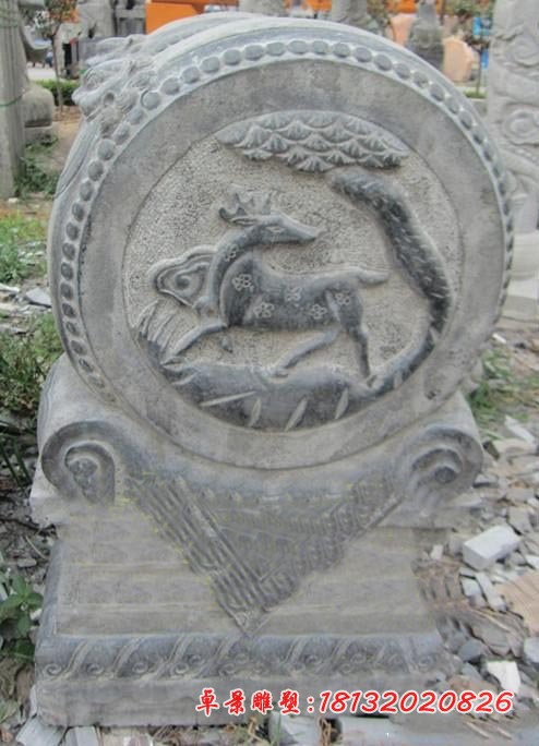 青石仿古门墩 门口抱鼓石[1]