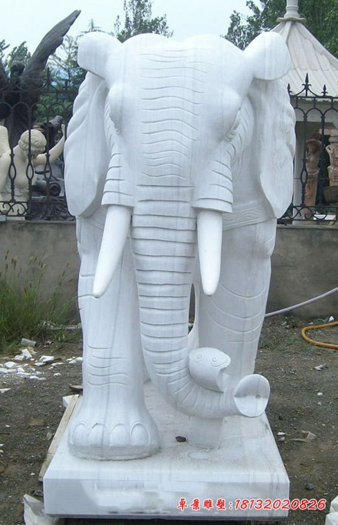 如意大象石雕，公园动物石雕
