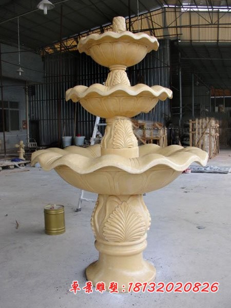 三层别墅喷泉石雕 欧式喷泉雕塑