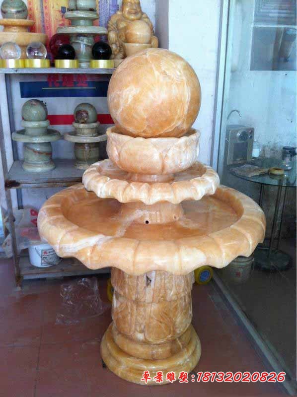 三层风水球石雕 企业风水球石雕