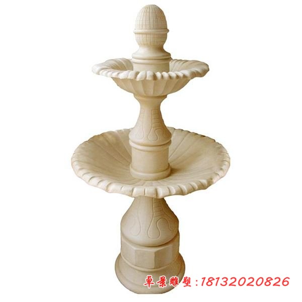 砂岩双层喷泉石雕 别墅喷泉石雕 