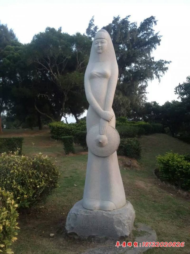 少数民族女孩石雕 公园抽象人物石雕