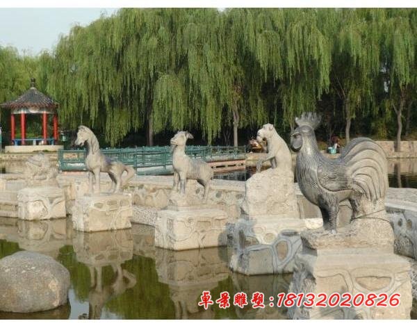 十二生肖动物石雕园林景观石雕 (5)