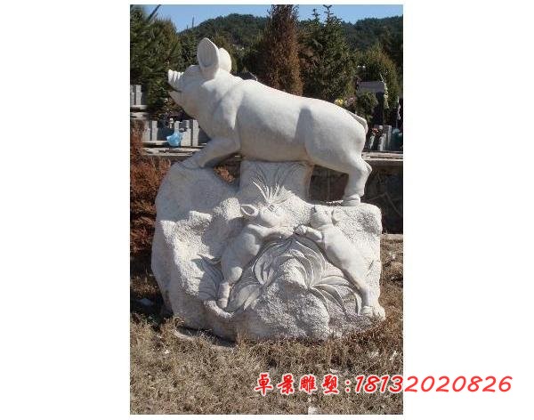 十二生肖动物石雕园林景观石雕 (6)