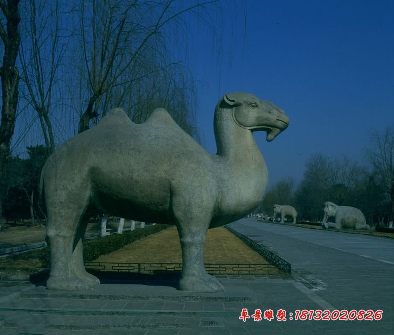 石雕抽象骆驼，公园动物石雕 