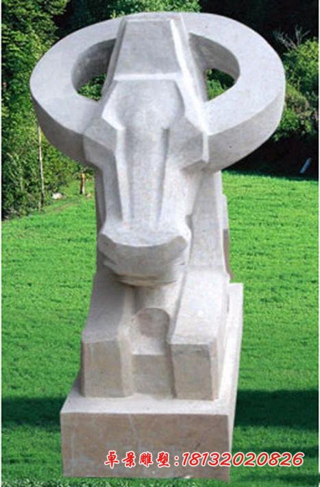 石雕抽象牛公园动物石雕