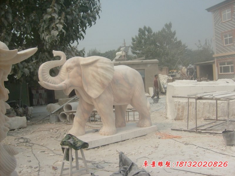 石雕大象，公园动物石雕，园林景观石雕