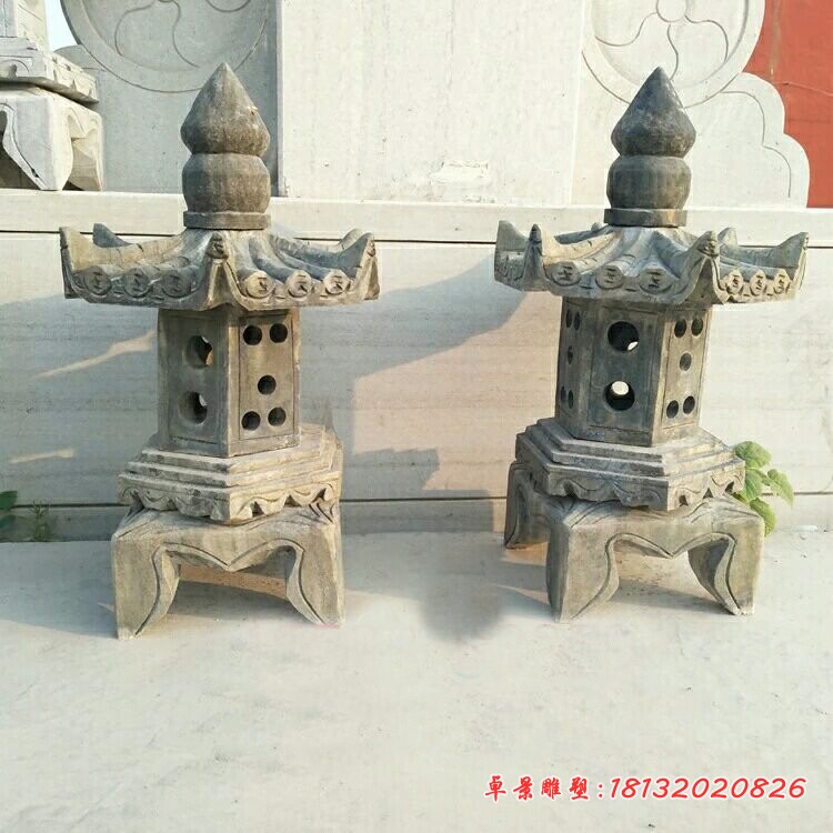 石雕灯，公园仿古石灯