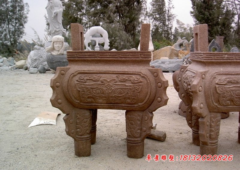 石雕鼎四足方鼎石雕