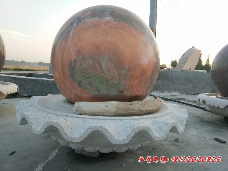 石雕风水球 公园风水球喷泉石雕