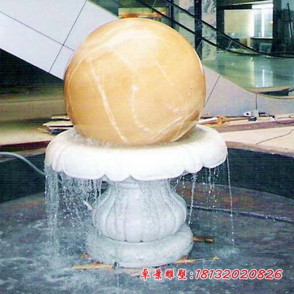 石雕风水球喷泉 商场景观石雕