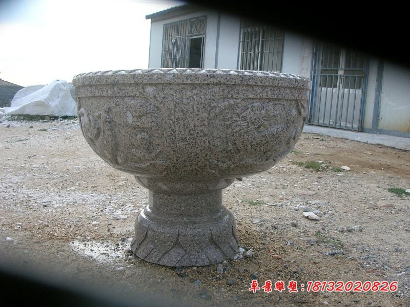 石雕花盆，园林景观石雕