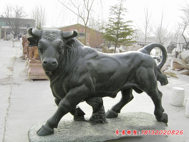 石雕黄牛，公园动物石雕