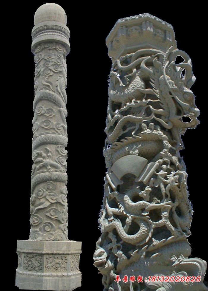 石雕龙柱 广场大理石盘龙柱