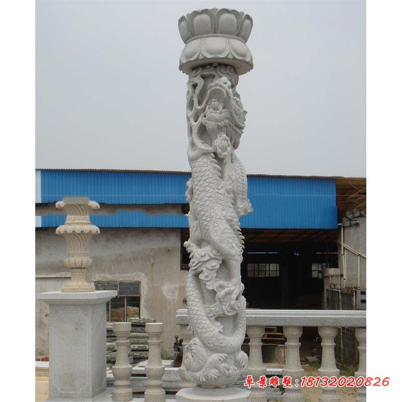 石雕龙柱 广场大理石盘龙柱 