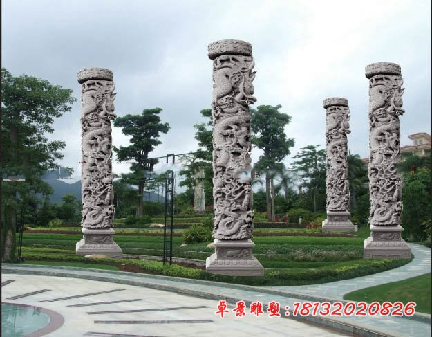 石雕龙柱 广场文化柱石雕 (3)