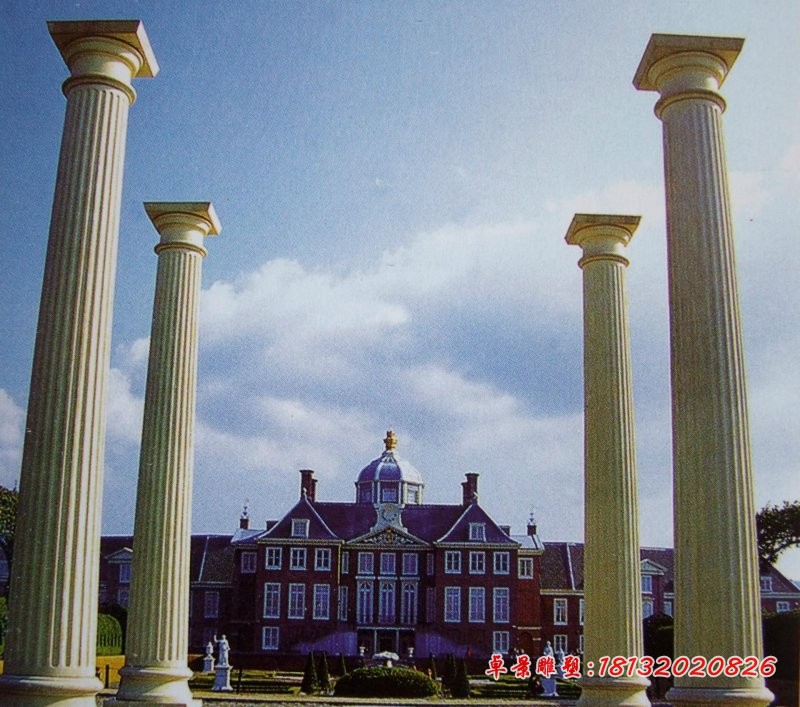 石雕罗马柱，广场石柱雕塑