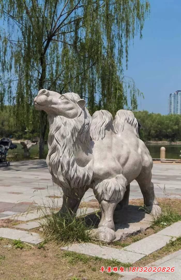 石雕骆驼，大理石动物雕塑