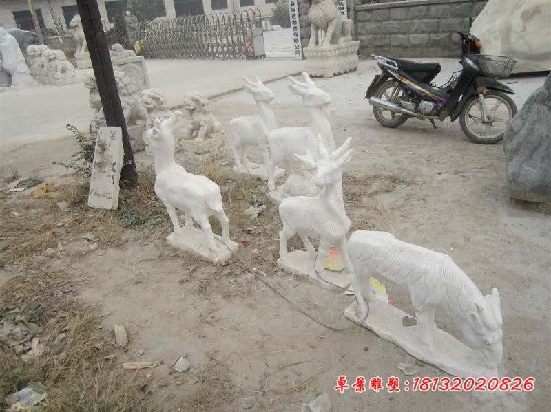石雕山羊，汉白玉动物石雕