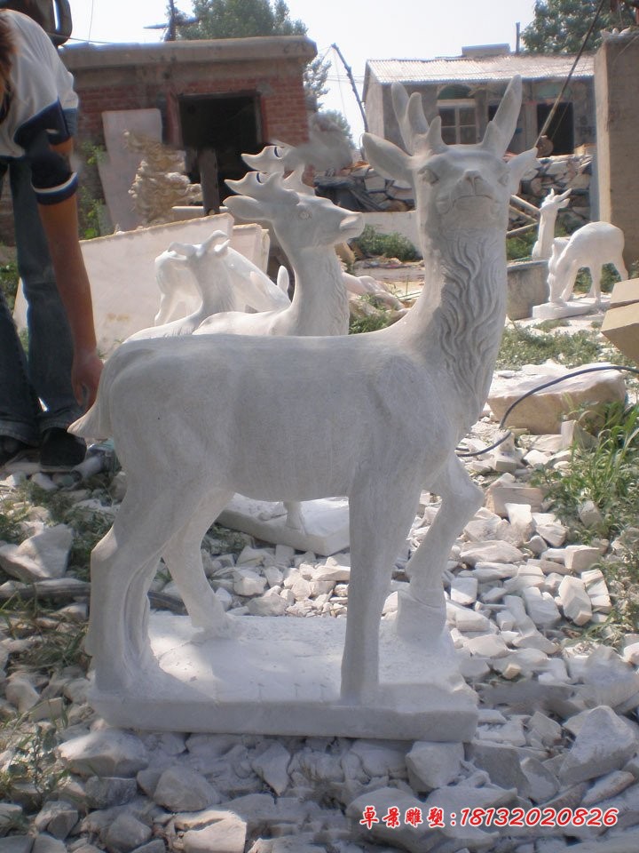 石雕山羊大理石动物雕塑