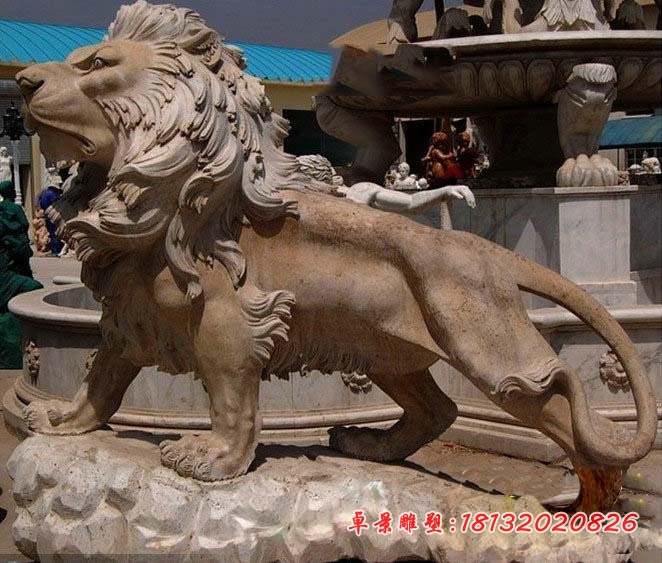 石雕狮子公园动物石雕